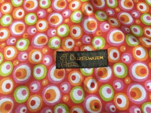 Baumwollstoff mit Etikette Duzelwurm