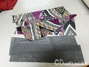 zugeschnittene Manschette mit Vlieseline