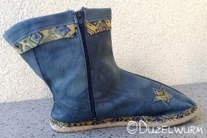 Schuh fertig Ansicht Reißverschlussseite