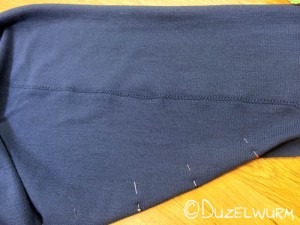 Schmaler Saum geseckt