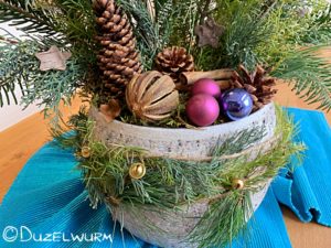 weihnachtliches Gesteck für den Flur